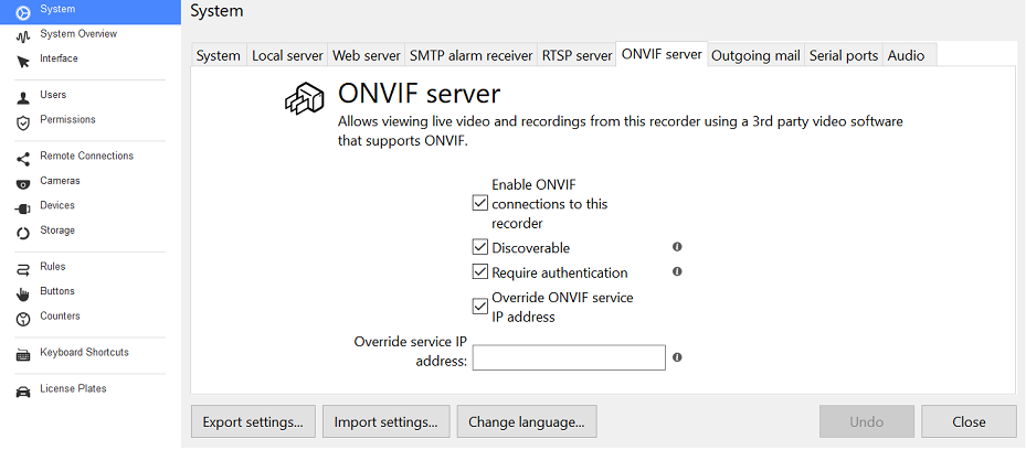 Enable onvif hot sale